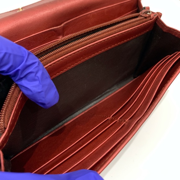 Gucci Red Lovely Heart Guccissima Long Wallet Sku#85603(Gently used,color fading - Picture 12 of 16